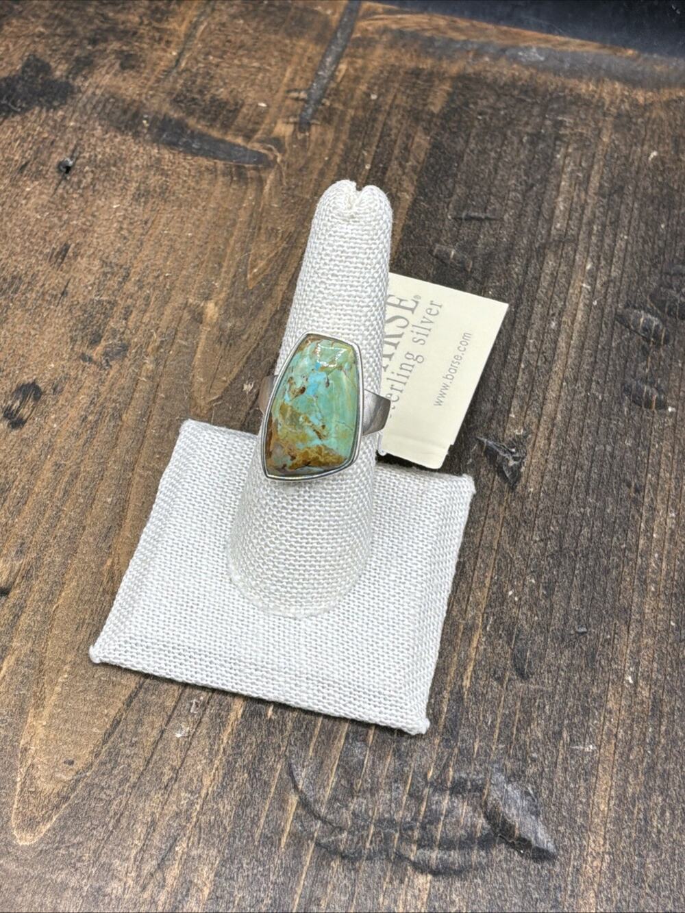 Barse Basic Abstract Turquoise Ring- 8-Silver- NWT